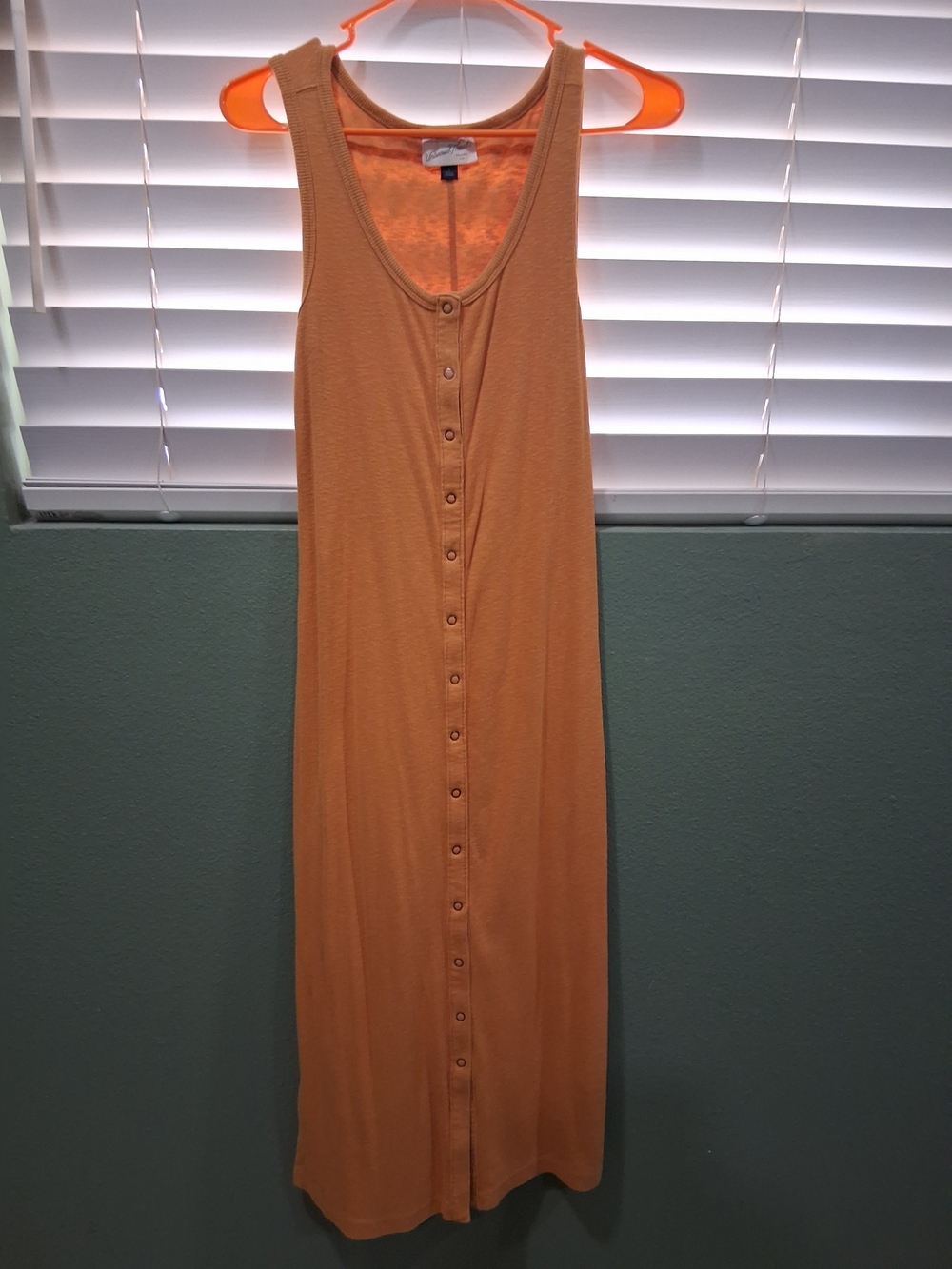 Women's Sleeveless Button-Front Maxi Dress - Orange